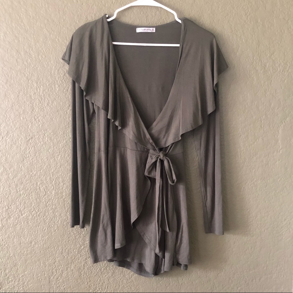Nanamacs  green wrap dress with shorts size small